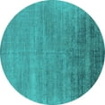 thumbnail image 1 of Ahgly Company Indoor Round Oriental Turquoise Blue Industrial Area Rugs, 8' Round, 1 of 4