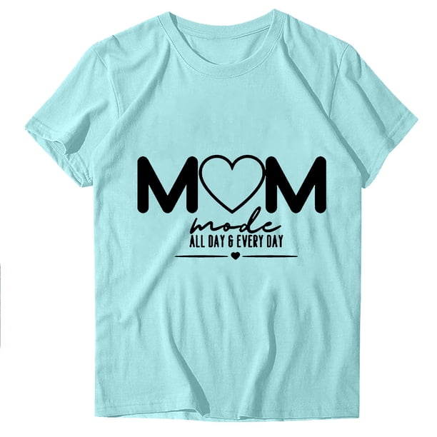 Blusas de Manga Corta para las Mujeres Divertido Impreso Cuello Redondo Tee, Vintage Humor Gráfico Blusas de Primavera para las Mujeres