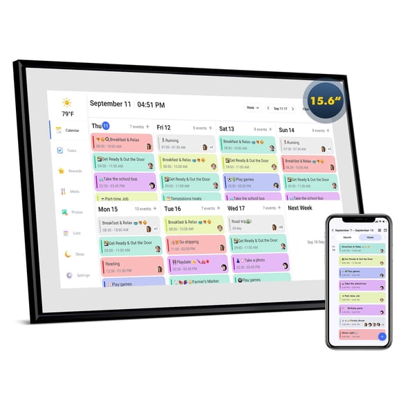 Calendario digital Herncptar de 15,6" con pantalla táctil, planificador inteligente