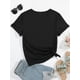 thumbnail image 2 of Women's Christmas Skeleton Hot Chocolate Graphic T-Shirt, Geometric Pattern Knit Fabric, All-Season Fashionable Loose Fit Tee, 2 of 6