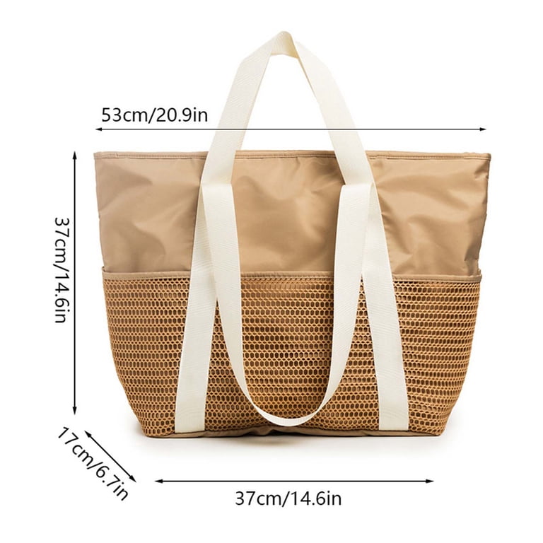2-Pack Mesh Beach Bag Set – Large Tote With Zipper Pocket