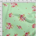 thumbnail image 3 of oneOone Organic Cotton Poplin Twill Fabric Leaves & Peach Floral Watercolor Fabric Prints by Yard 42 Inch Wide, 3 of 4