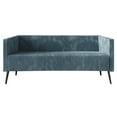 thumbnail image 2 of Castle Place Luxurious Corduroy Velvet Upholstered Sofa, Light Blue, 2 of 7
