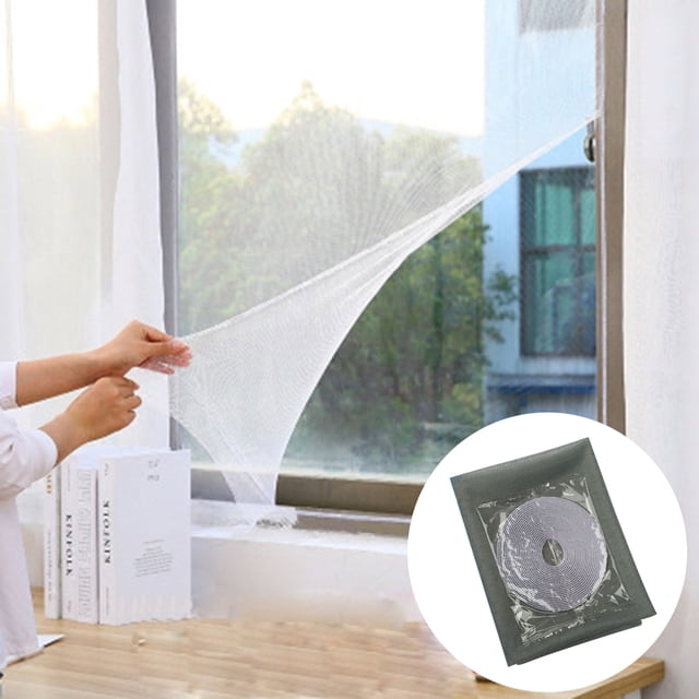 yeacher Reusable Magic Tape Insect Screen, 1.5x2m/1.3x1.5m, Gray, No-Drill Installation, Washable & Breathable Mesh