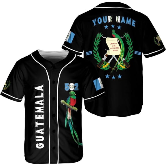 Personalized Name Guatemala Baseball Jersey Shirt Guatemala Camisas Guatemalan Pride T-Shirt Guatemala 3D Shirts (2XL)