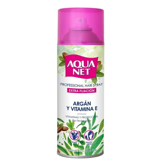 Spray para cabello Aqua Net argán y vitamina E extra fijación 316 ml
