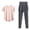 Pink, variant on Telankuip Women's 2 Piece Yoga Workout Outfits Round Neck Loose Breathable Quick Dry Short Sleeve Top and 2-in-1 High Waist Athletic Leggings Breathable Lightweight Training Sets Light Purple XXL