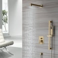thumbnail image 3 of Boyel Living 10 inches Rain Shower System Wall Mount Dual Shower Heads with Adjustable Handheld Shower Brushed Gold, 3 of 10