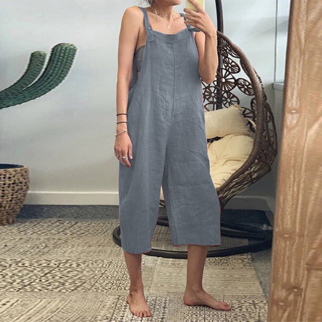 Monos vintage para mujer Pantalones cortos Correas de hombro ajustables MABOTO Gris/4X-grande