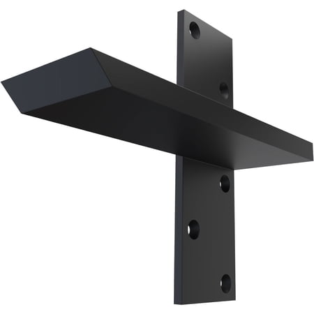 Ekena Millwork 2 1/2"W x 8"D Floating Steel Heavy Duty Wall Mount, Powder Coated Black