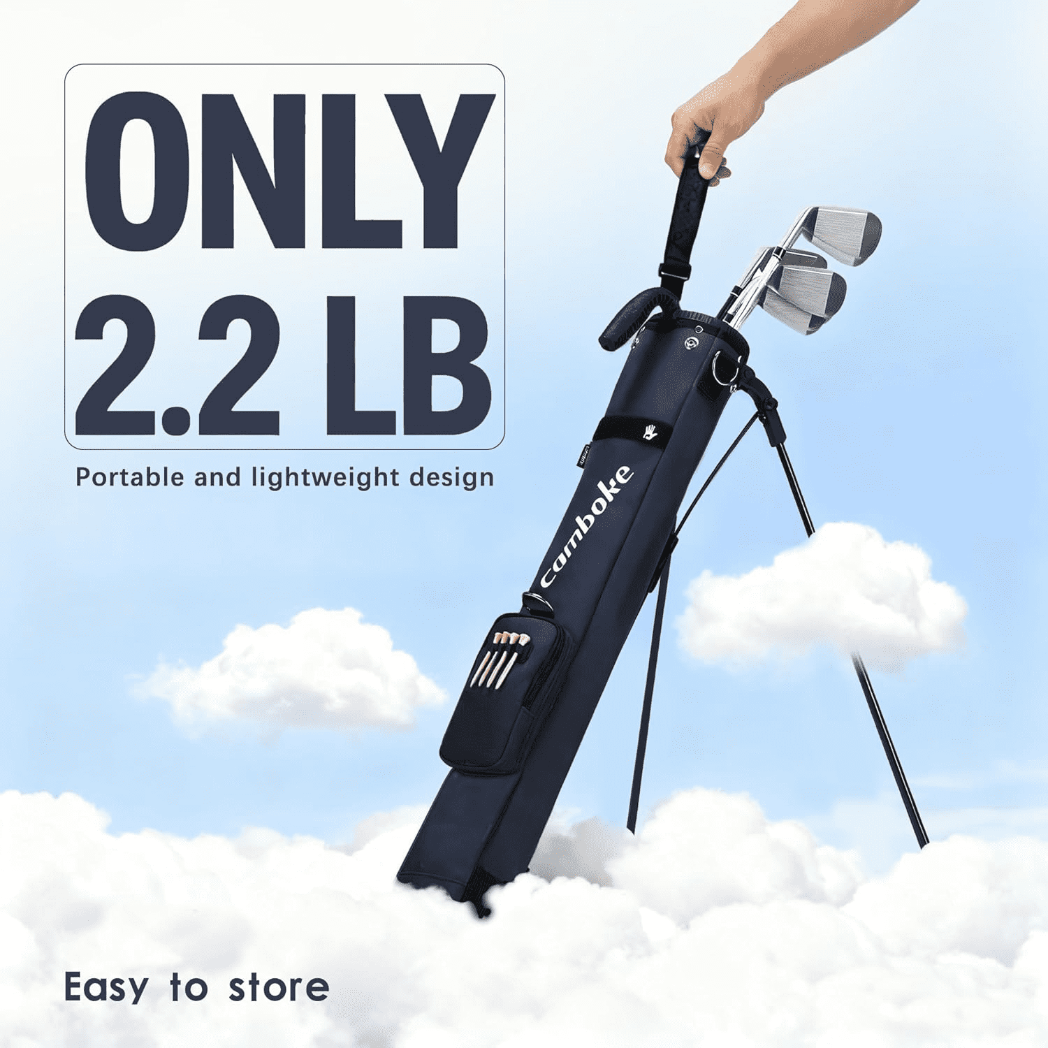 Lightweight Golf Stand Bag, Portable and Durable Golf Carry Bag with Padded Strap and Pocket, Sunday Bag for The Driving Range, 2-Way Divider Practice Bag for Men and Women