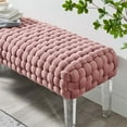 thumbnail image 4 of Modway Prologue Modern Woven Performance Velvet Ottoman in Dusty Rose Pink, 4 of 8