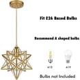 thumbnail image 7 of Modern Moravian Star Gold Finish Pendant Clear Glass Hanging Brass Star Light, 7 of 7