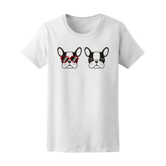French Bulldog Dog Heart Glasses Tee Women's -Image by Shutterstock