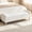 White, variant on Shaiaield 63" Brown End of Bed Bench with Storage,Upholstered Channel Tufted Foot of Bed Storage Bench with Armrests & Solid Wood Legs,Queen Size Storage Ottoman For Bedroom,Living Room