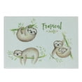 thumbnail image 1 of Sloth Cutting Board, in Tropical Nature Theme Exotic Palm Tree Leaves Aloha, Decorative Tempered Glass Cutting and Serving Board, Small Size, Pale Brown Green, by Ambesonne, 1 of 1