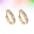 thumbnail image 3 of MasteelfCA 1 Pair Diamond-encrusted Ear Ring Electroplating Zircon Ear Ring, 3 of 7
