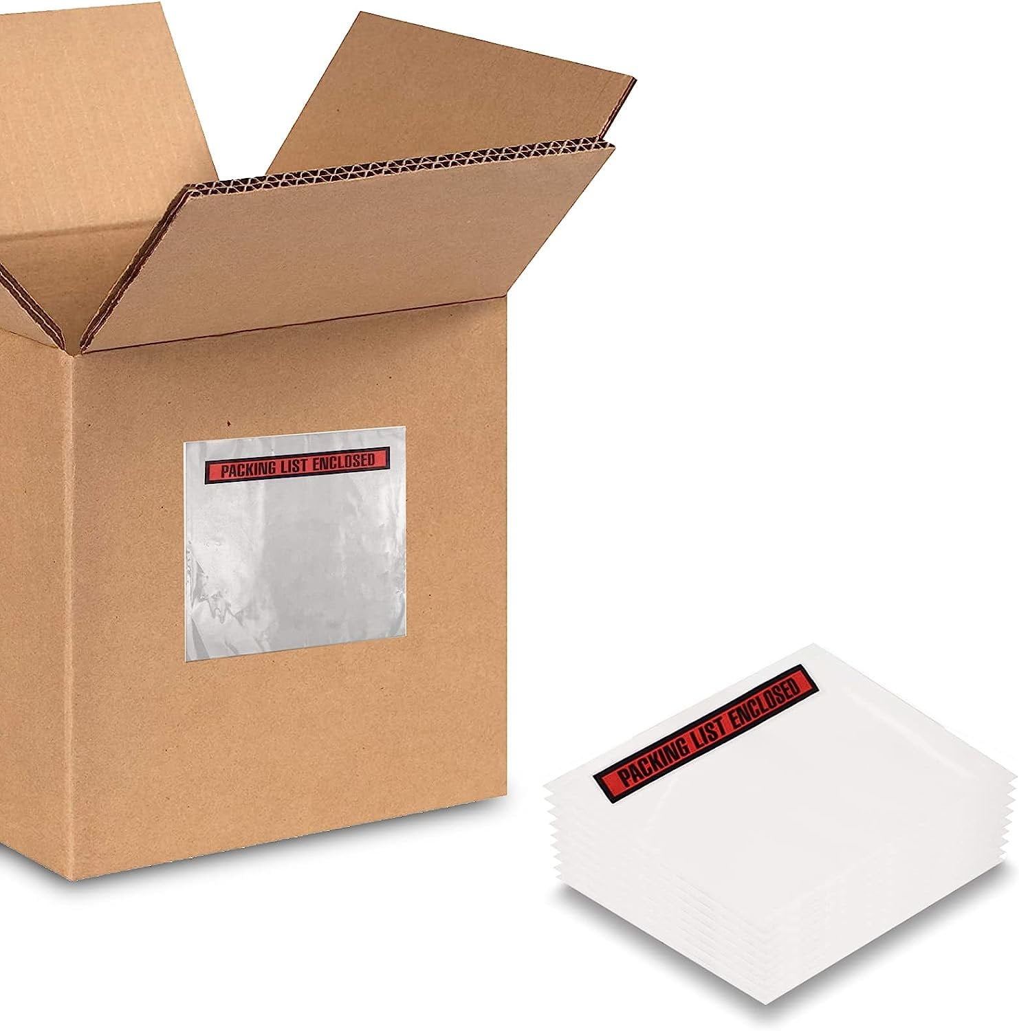 ABC Packing List Enclosed Envelopes 7 x 5.5 Inch. 100 Pack Clear 2 Mil