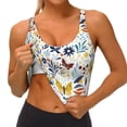 thumbnail image 3 of Honeii Flowers Butterfly patten Workout Crop Tank Top for Women Yoga Tank Tops Athletic Sports Shirts Exercise Undershirts,Sports Bra,Sports vest-, 3 of 8