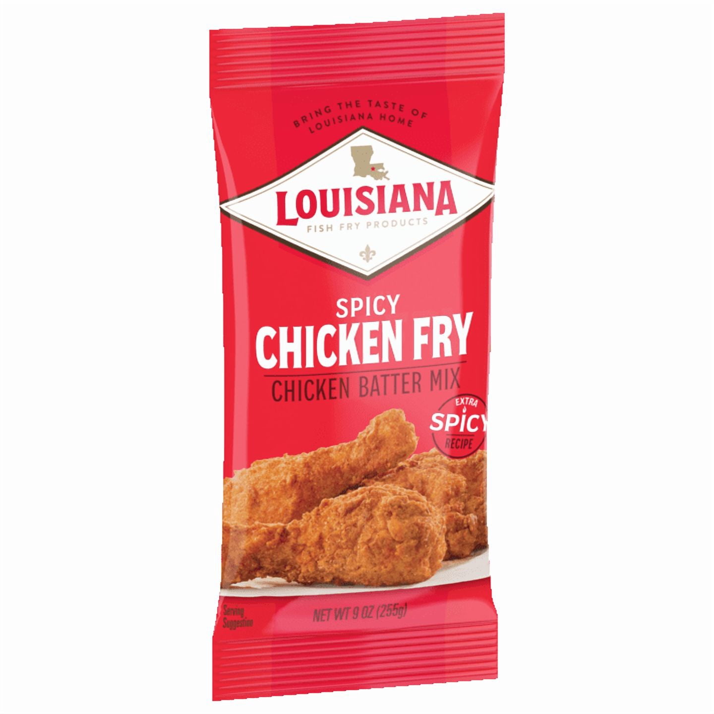 (12 pack) Louisiana Fish Fry Products Crispy Spicy Chicken Fry Coating Powder Mix, 9 oz Bag