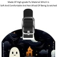 thumbnail image 4 of Square 2Pack PU Leather Halloween Ghost Cruise Luggage Tag with Privacy Cover and Name ID Tag for Travel Handbags Backpacks Luggage Tags, 4 of 6