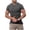 Dark Gray, variant on Man Solid Color Casual Fashion V-neck Short Sleeves Top Pink XXL