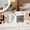 White, variant on Rotating Makeup Organizer, Spinning Desktop Storage for Brushes Pens Cosmetics, Multi Compartment Vanity Organizer, Yellow Rotating Pen Holder Brush Stand Desk Tidy
