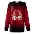 thumbnail image 4 of EGNMCR Chandail en Molleton de Noël pour Femmes, Col Rond, Mode Décontractée, Manches Longues, Imprimé de Noël, Blouse, 4 of 5