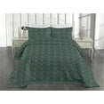 thumbnail image 2 of Ambesonne Art Deco Quilted Coverlet 3 Pcs, Teal Vintage Line Shells, Queen Size, Teal and Sand Brown, 2 of 4
