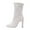 Beige, variant on Square Toe Ankle Boots for Women Zip up Stiletto Heels Trendy Sexy Dressy Elastic Gogo Booties