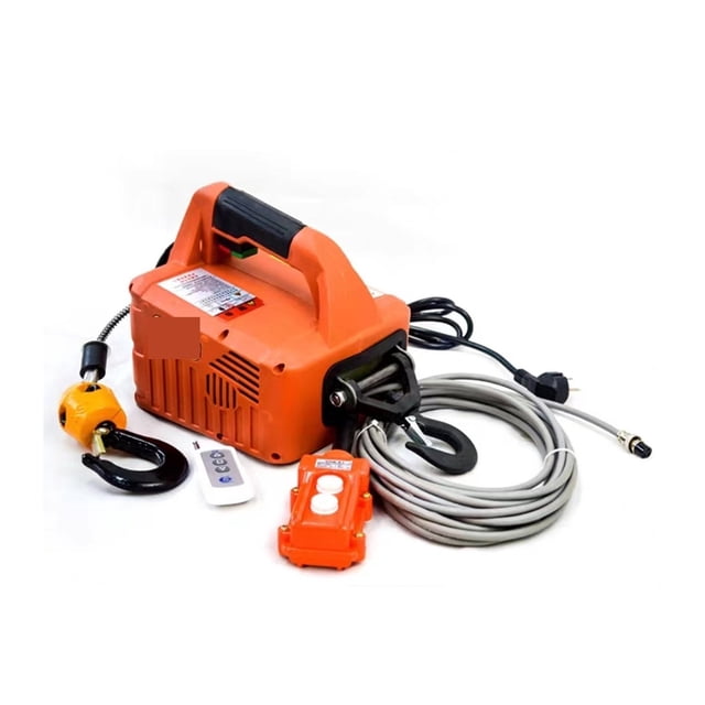 Portable Electric Winch,500KG 7.6M Portable Electric Winch Hand Winch Traction Block Electric Steel Wire Rope Lifting Hoist Towing Rope ,Outstanding Load Capacity