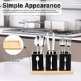 thumbnail image 6 of Tzdxfgl Wood Utensil Holder for Kitchen Counter, 3 Compartments Silverware Organizer Caddy, Black, 6 of 11