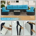 thumbnail image 2 of Olurrisa 14-Piece Outdoor Sectional Cushion Set, Sky Blue Deep Seat Polyester with Removable Covers for Patio Furniture, 2 of 9