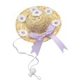 thumbnail image 2 of Summer Hats For Porch Geese Adorable Flower Hats Colorful Options With Ribbon Accents Perfect For Outdoor Decor & Stylish Farmhouse Accents,Purple, 2 of 9