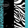 thumbnail image 5 of LVRLVR 1/4 Pcs Wild Animal Leopard Print Fabric Shower Curtain Rug Set - Zebra Print Bath Mat Bathroom Decoration, Turquoise and Black, 70.8" × 70.8", 5 of 6