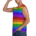 thumbnail image 3 of Fotbe Men's Colorful Glitter Rainbow Print Men's Sleeveless Muscle Tank Tops Casual T-Shirts for Gym Workout Beach-X-Large, 3 of 8