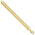 thumbnail image 3 of Auriga Fine Jewelry 14K Yellow Gold 12mm Flat Beveled Curb 9inch Chain Bracelet for Men, 3 of 5