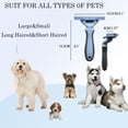thumbnail image 4 of Pet Lover's Delight, Dual Head Deshedding Brush with Rounded Stainless-Steel Blade, Non-Slip Rubber Handle for Cats & Dogs, Sky Blue, 4 of 5