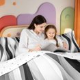 thumbnail image 4 of Erosebridal Geometric Lines Queen Comforter Set,Minimalist Striped Comforter Sets Queen,Reversible,3-Piece,1 Comforter and 2 Pillowcases, 4 of 7