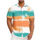 thumbnail image 1 of Blusa y camisa de manga corta con cuello vuelto para hombre, informal, a la moda, con estampado de bolsillo y botones, de poliéster., 1 of 5
