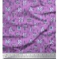 thumbnail image 1 of Soimoi Polyester Crepe Fabric Dot,Arrow & Alphabets Text Decor Fabric Printed Yard 42 Inch Wide, 1 of 1