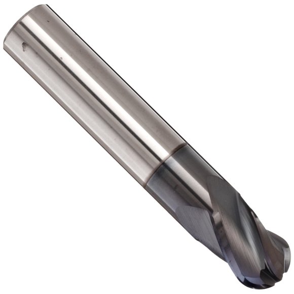 Melin Tool CCMGS-B Moulin à Nez à Bille en Carbure, Finition AlTiN Monolayer, 30 Degrés Hélix, 4 Flûtes, Longueur Totale 2 Pouces, Diamètre de Coupe 0.2188 Pouces, Diamètre de Tige 0.25 Pouces
