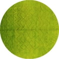 thumbnail image 1 of Ahgly Company Machine Washable Indoor Round Oriental Yellow Industrial Area Rugs, 6' Round, 1 of 4