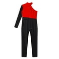 thumbnail image 5 of iiniim Kids Girls Gymnastics Leotard One Shoulder Figure Skating Jumpsuit Romper Footless Unitard Red 12, 5 of 7