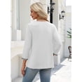 thumbnail image 4 of Zeagoo Womens Blouses 3/4 Sleeve V Neck Flounce Shirts Casual Dressy Tunic Tops Summer Fall Fashion Clothes, 4 of 8