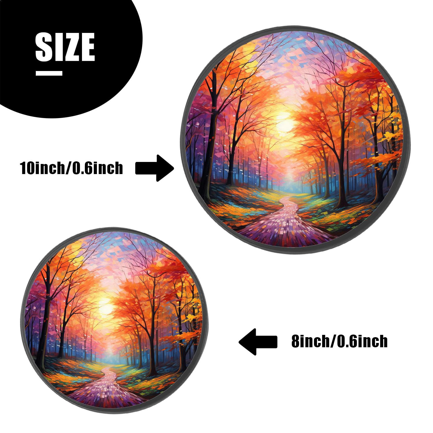 Round Stove Burner Covers 4 Pcs,Autumn Forest Bright Red Leaves Blue Sky Pattern Round Electric Stove Burner Covers 8Inch And 10Inch