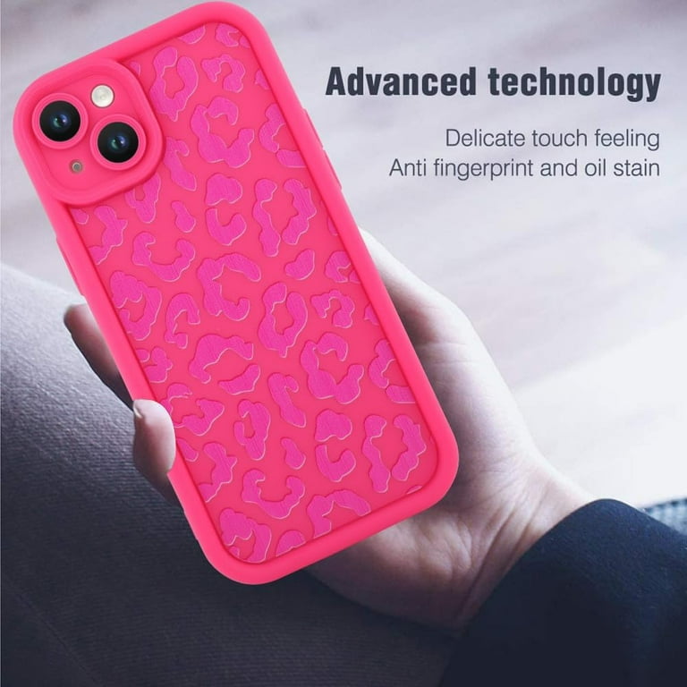 Case For Apple IPhone 15 Plus Cute Pink Leopard Print Hearts Valentines Day Love