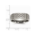 thumbnail image 6 of Solid Titanium Flat 8mm Men's Laser Design Matte Brushed Finish Wedding Band Ring Size 8.5, 6 of 7