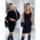 thumbnail image 2 of Vestido elegante de punto a rayas para mujer, traje Sexy de dos piezas de longitud media, color liso, moda de invierno, 2024, 2 of 5