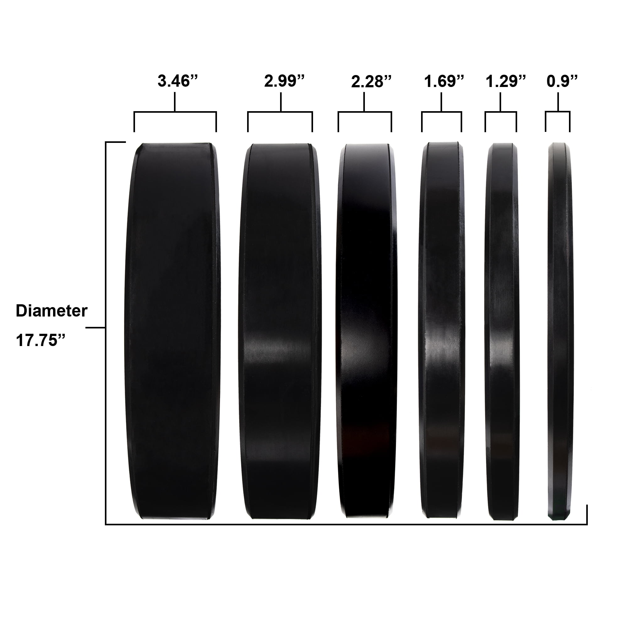 Signature Fitness 2" Olympic Bumper Plate Weight Plates with Steel Hub in Pairs or Sets - 100% Virgin Rubber